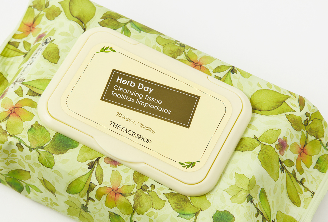 THE FACE SHOP Makeup remover wipes Herb Day 70 pcs THE FACE SHOP Makeup remover wipes Herb Day