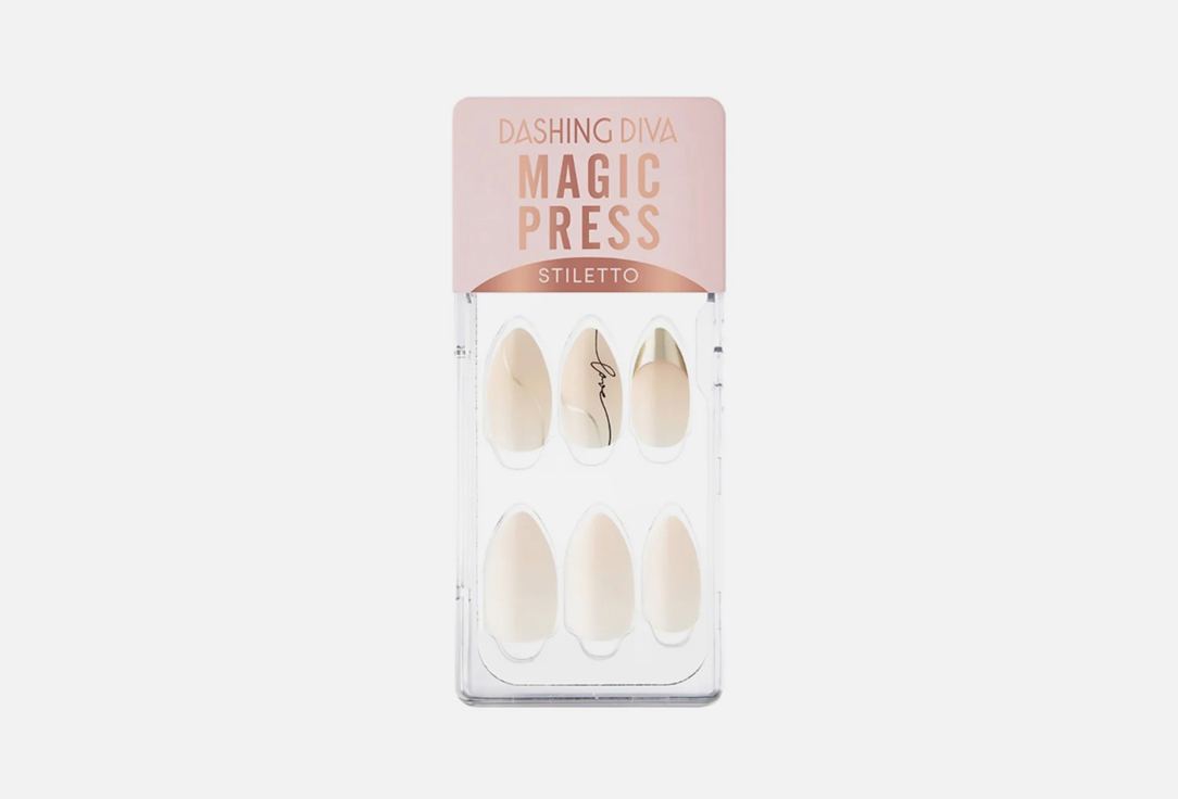 Dashing Diva False nails MAGIC PRESS Silver Chic French 30 pcs Dashing Diva False nails MAGIC PRESS