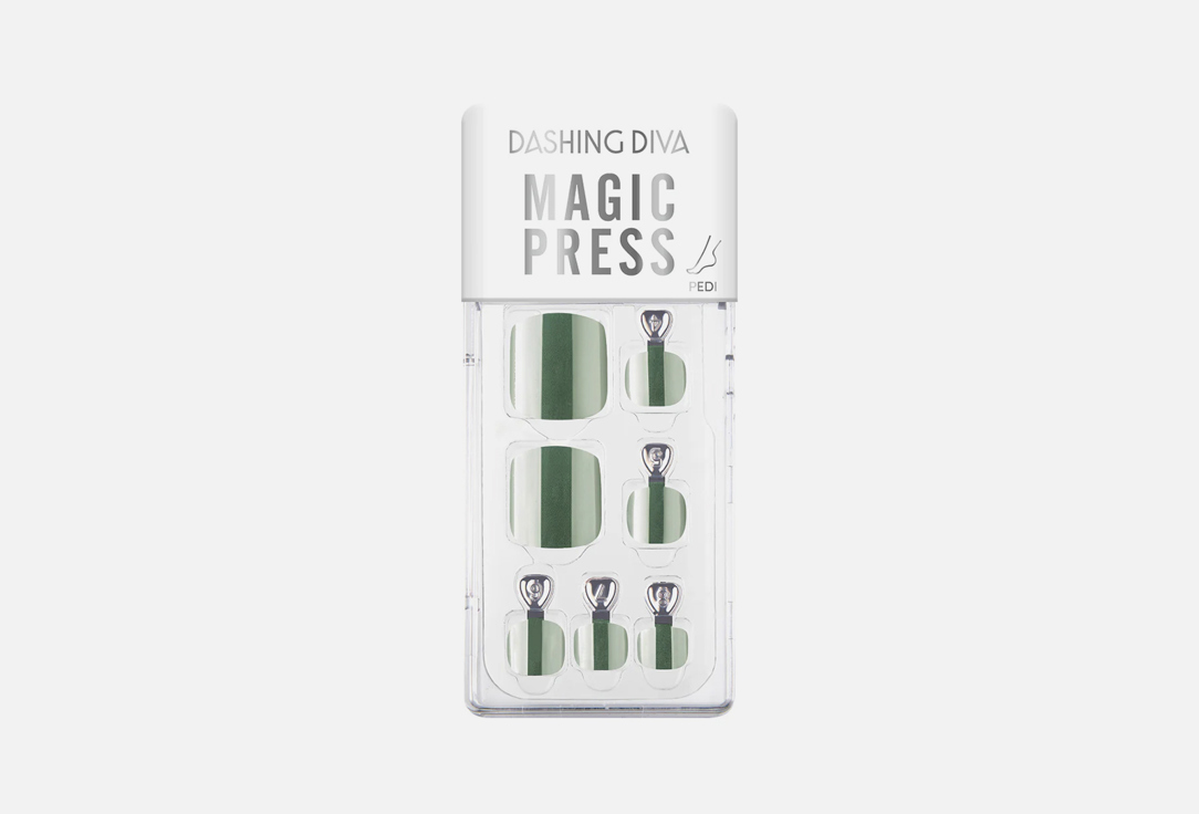 Dashing Diva False nails MAGIC PRESS Metallic Silvergreen 30 pcs Dashing Diva False nails MAGIC PRESS