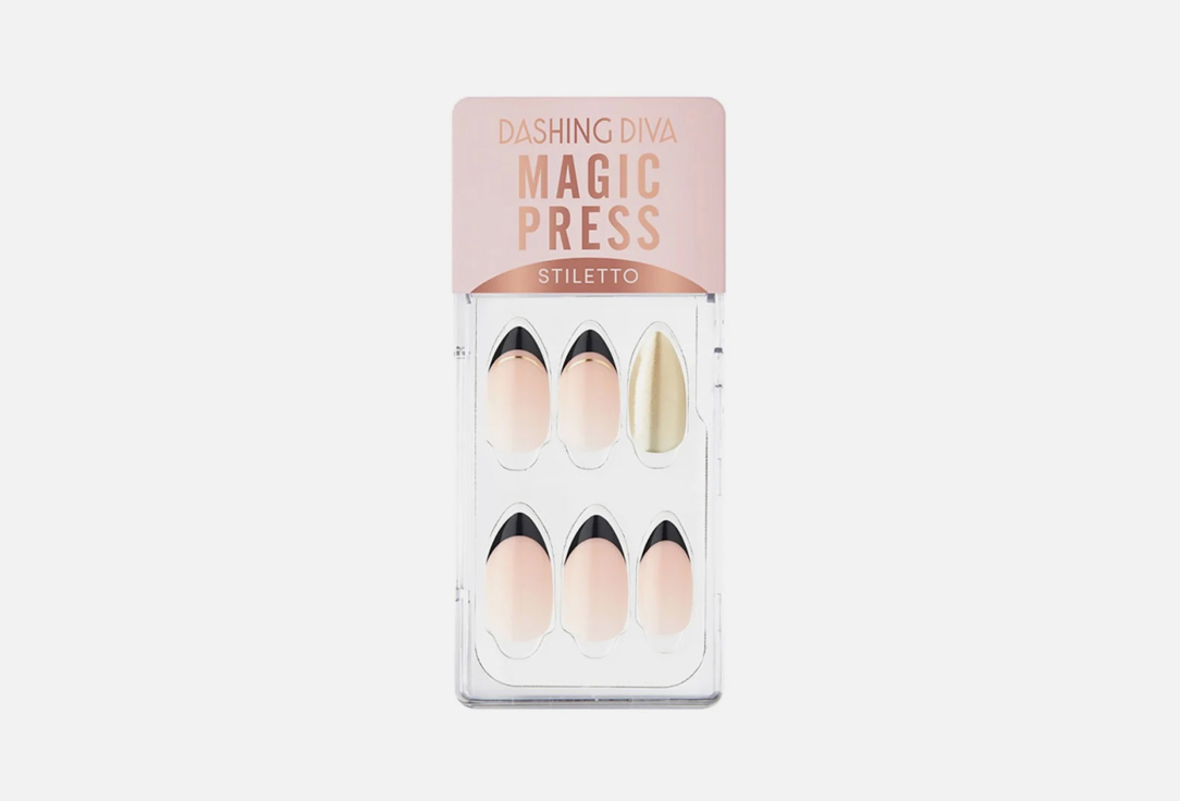 Dashing Diva False nails MAGIC PRESS Black Edge 30 pcs Dashing Diva False nails MAGIC PRESS