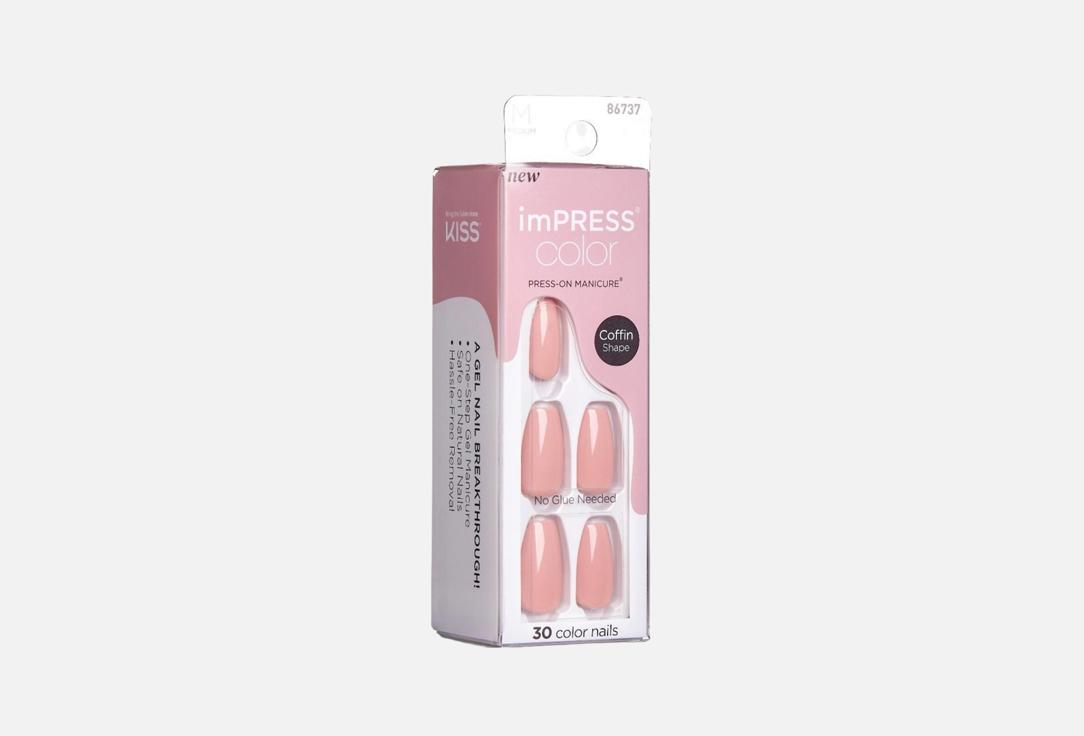 KISS NEW YORK Professional Press-On Gel Nails imPRESS Color Medium Coffin