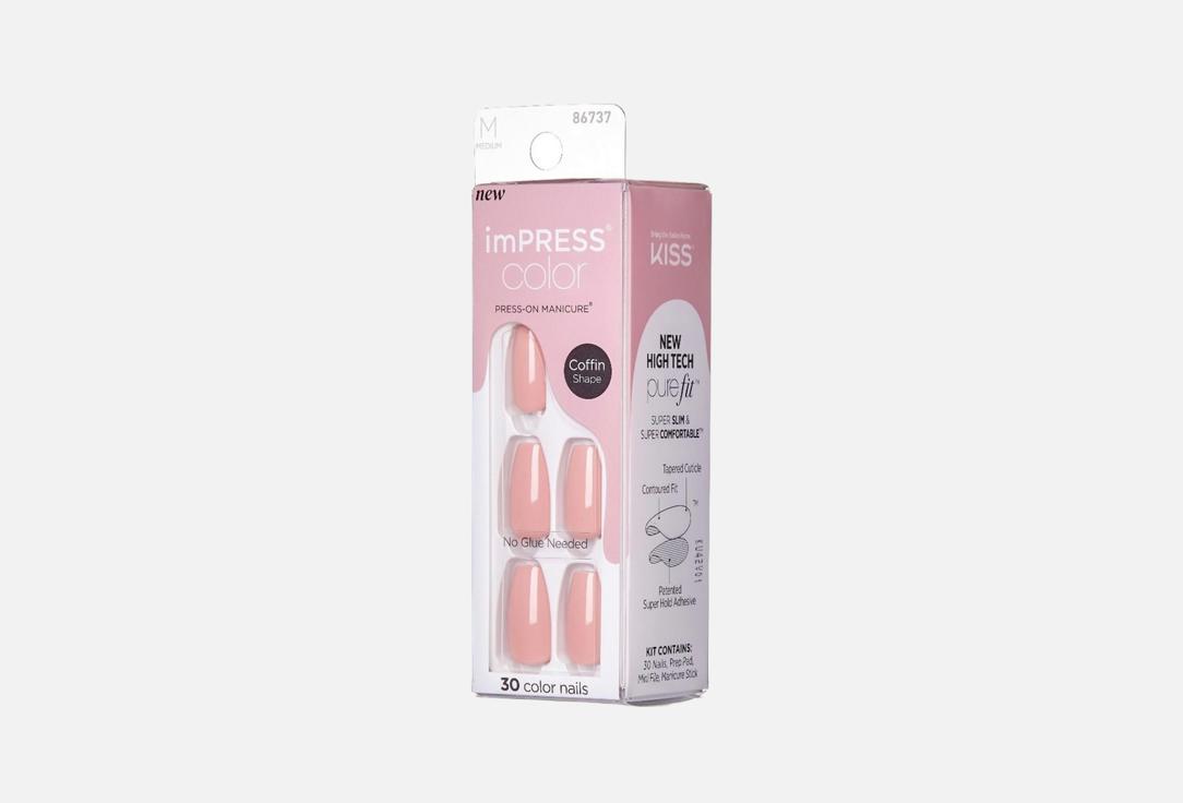 KISS NEW YORK Professional Press-On Gel Nails imPRESS Color Medium Coffin