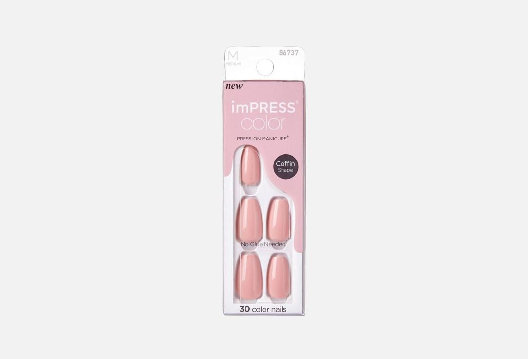 KISS NEW YORK Professional Press-On Gel Nails imPRESS Color Medium Coffin
