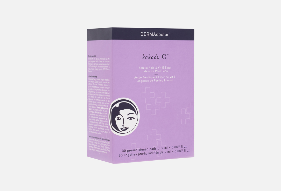 dermadoctor Exfoliating Face Pads Kakadu C Vitamin C with Ferulic Acid & Vitamin E Pads