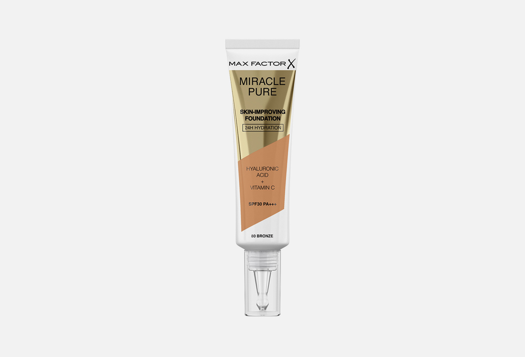 Max Factor Foundation SPF30 PA+++ Miracle Pure 80, Bronze 30 ml Max Factor Foundation SPF30 PA+++ Miracle Pure