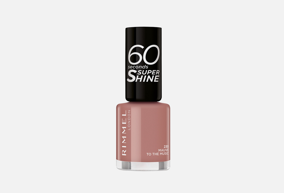 Rimmel Nail Polish 60 Seconds Super Shine 230, Mauve to the music 8 ml Rimmel Nail Polish 60 Seconds Super Shine