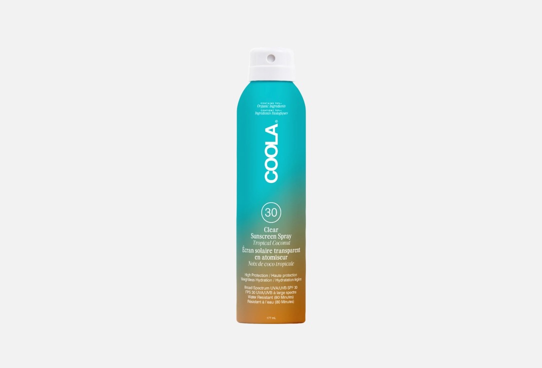 COOLA Body Spray SPF 30 Classic Sunscreen Spray Tropical Coconut
