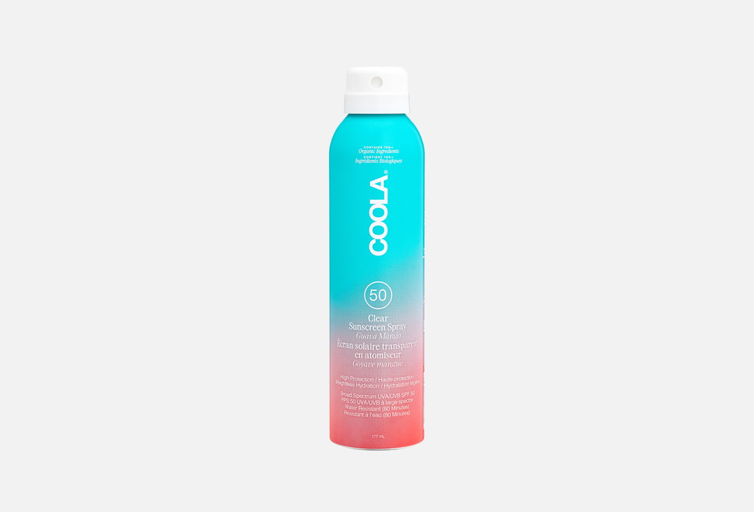 COOLA Sunscreen Body Spray SPF50 Classic Sunscreen Spray Guava Mango
