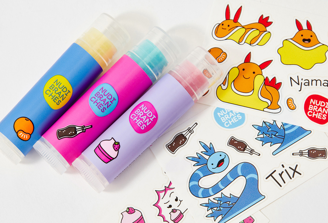 Nudibranches Hydrating Lip balm set mini rainbow