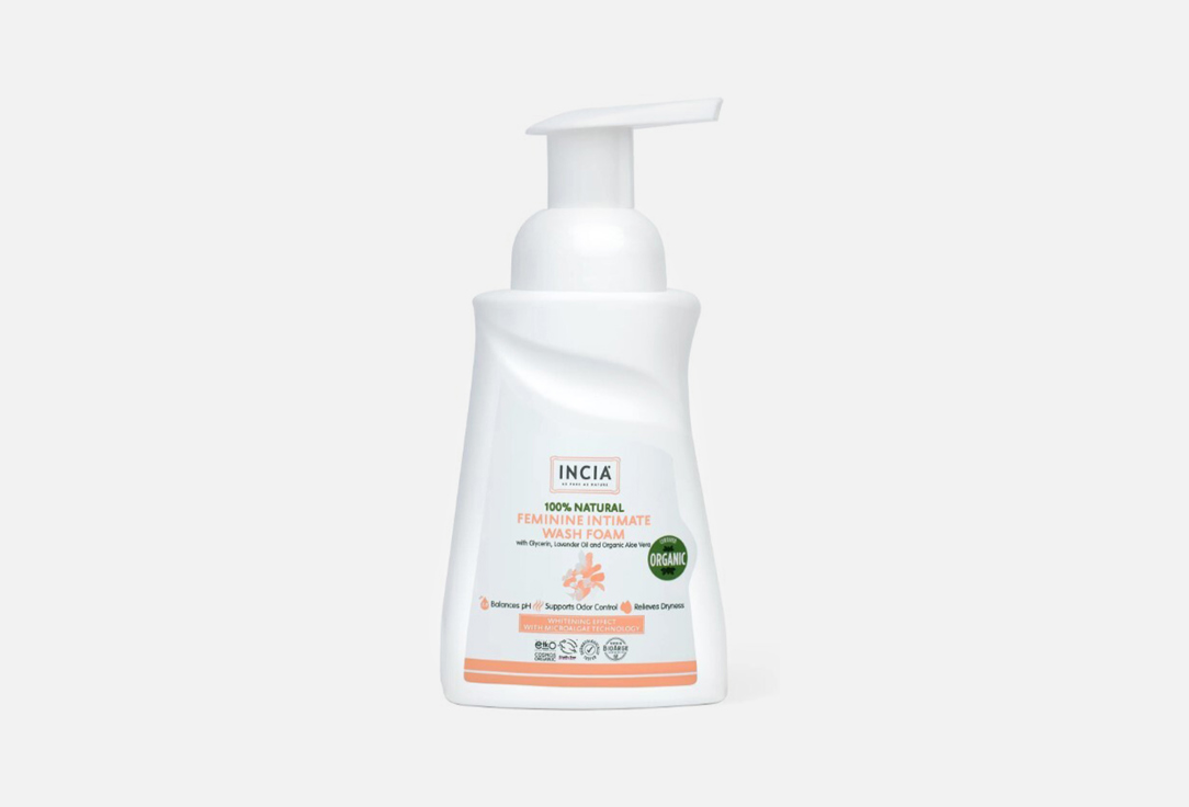 INCIA Feminine Intimate Wash Foam with Glycerin, Lavender Oil and Organic Aloe vera