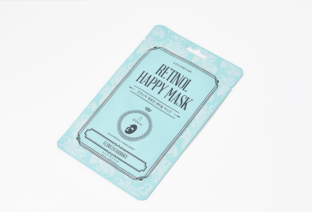 Kocostar Rejuvenating Face Sheet Mask Retinol Happy Mask 1 pcs Kocostar Rejuvenating Face Sheet Mask Retinol Happy Mask