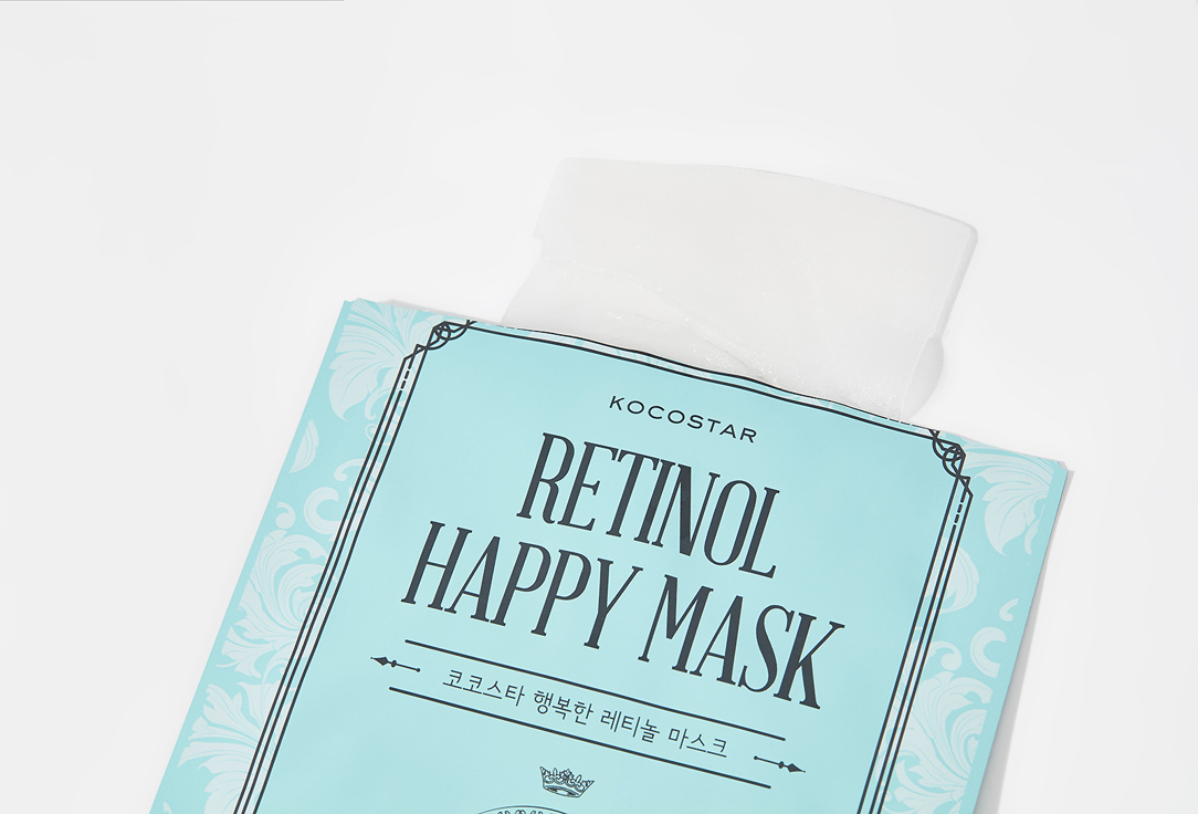 Kocostar Rejuvenating Face Sheet Mask Retinol Happy Mask 1 pcs Kocostar Rejuvenating Face Sheet Mask Retinol Happy Mask