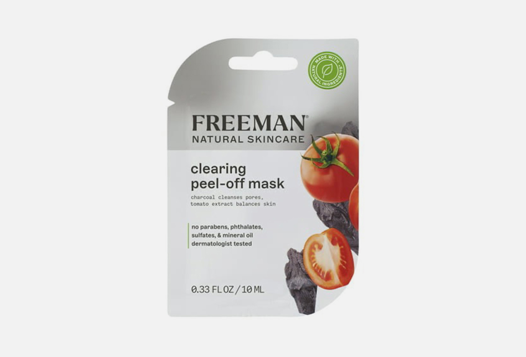 Freeman Beauty Peeling Face Mask Clearing Charcoal & Tomato 10 ml Freeman Beauty Peeling Face Mask Clearing Charcoal & Tomato