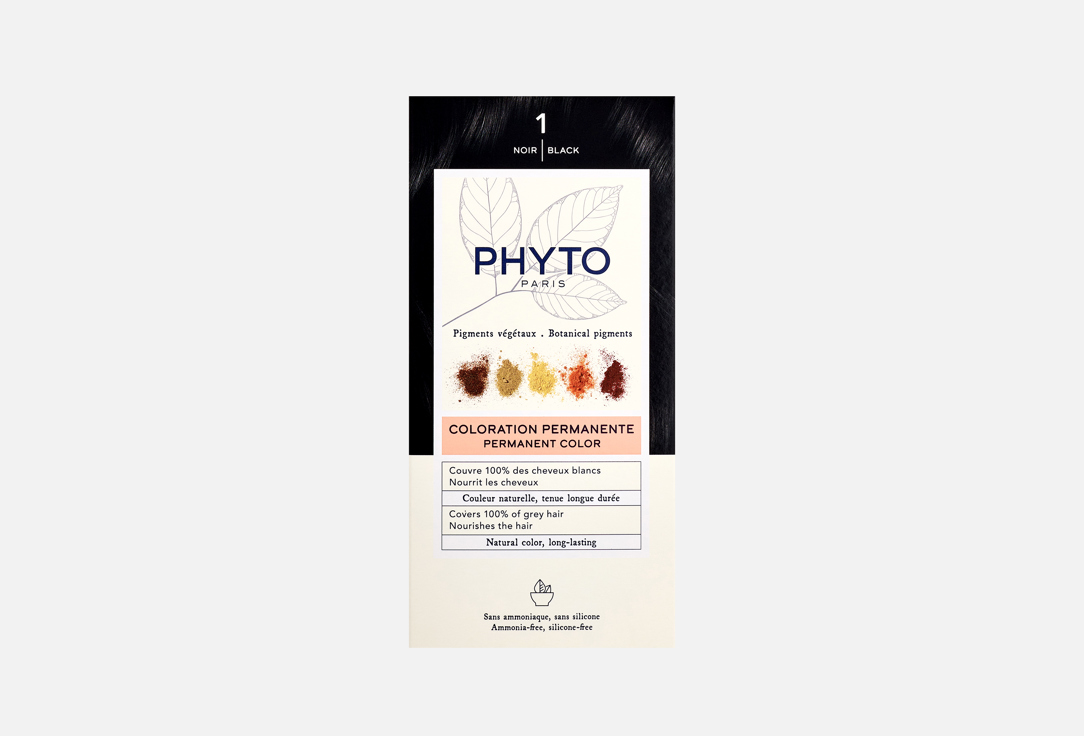 PHYTO Hair Dye Phytocolor 1, Black 112 ml PHYTO Hair Dye Phytocolor