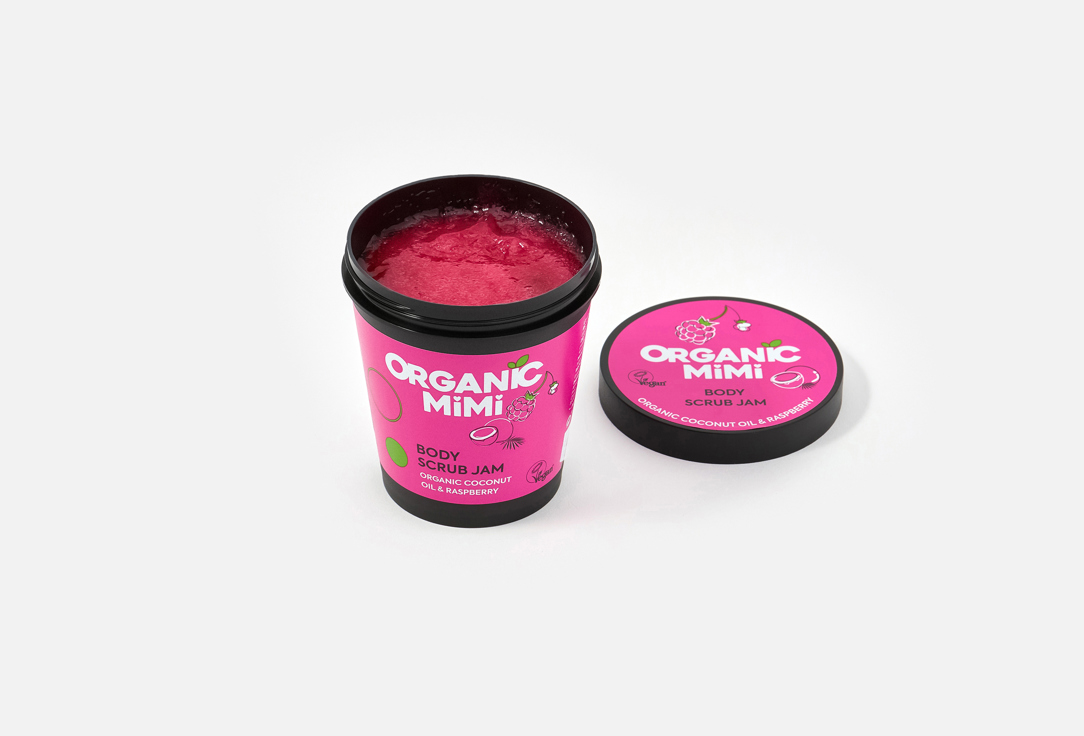 ORGANIC MIMI Body Scrub Jam Coconut & Raspberry 250 g ORGANIC MIMI Body Scrub Jam Coconut & Raspberry