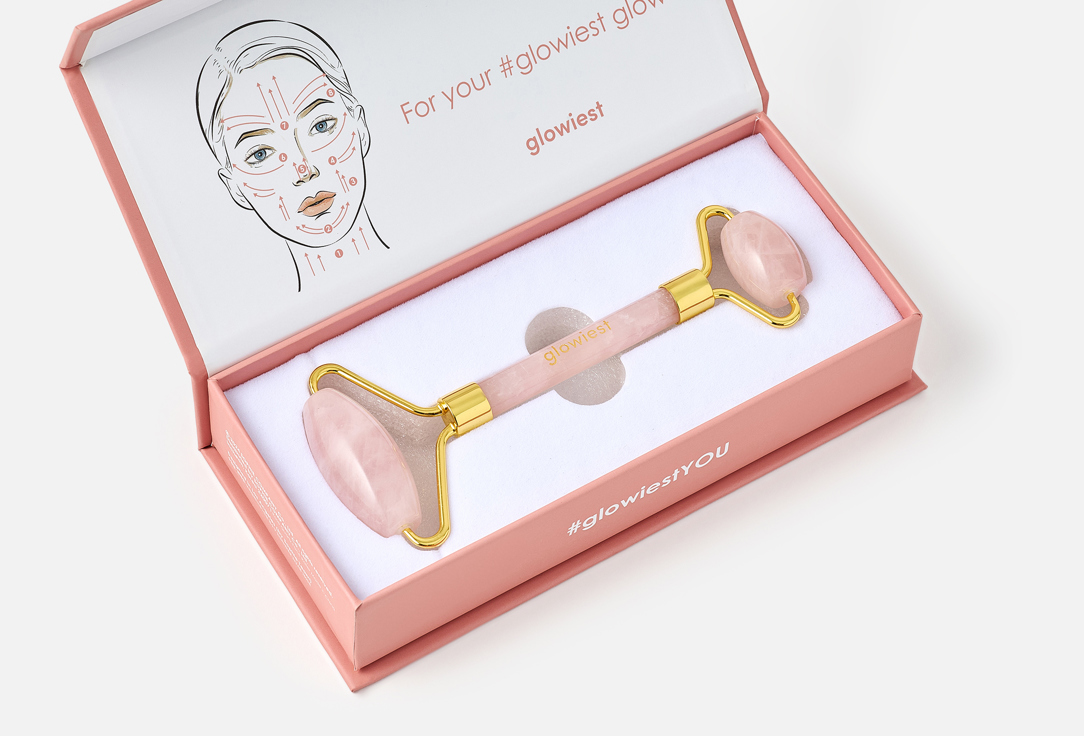 glowiest Face roller Rose quartz 185 g glowiest Face roller Rose quartz