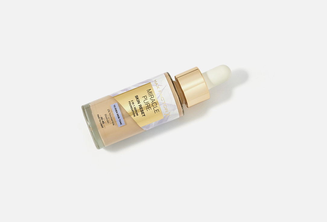 Max Factor 2-in-1 Serum foundation Miracle Pure 002, Fair to light 30 ml Max Factor 2-in-1 Serum foundation Miracle Pure