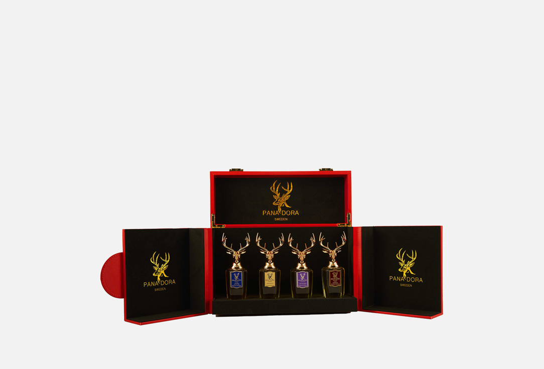PANA DORA Eau de Parfum & Extrait de Parfum Gift Set MoonLight, Aqua de Dora, Velvet Iris, Oud Republic 4 pcs PANA DORA Eau de Parfum & Extrait de Parfum Gift Set MoonLight, Aqua de Dora, Velvet Iris, Oud Republic