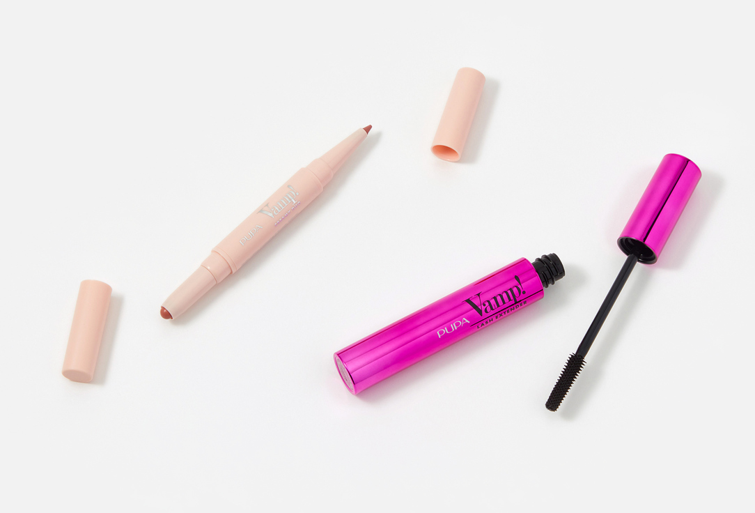 Pupa Mascara & Lip Pencil Set Kit Vamp! Lash Extender + Creamy Duo