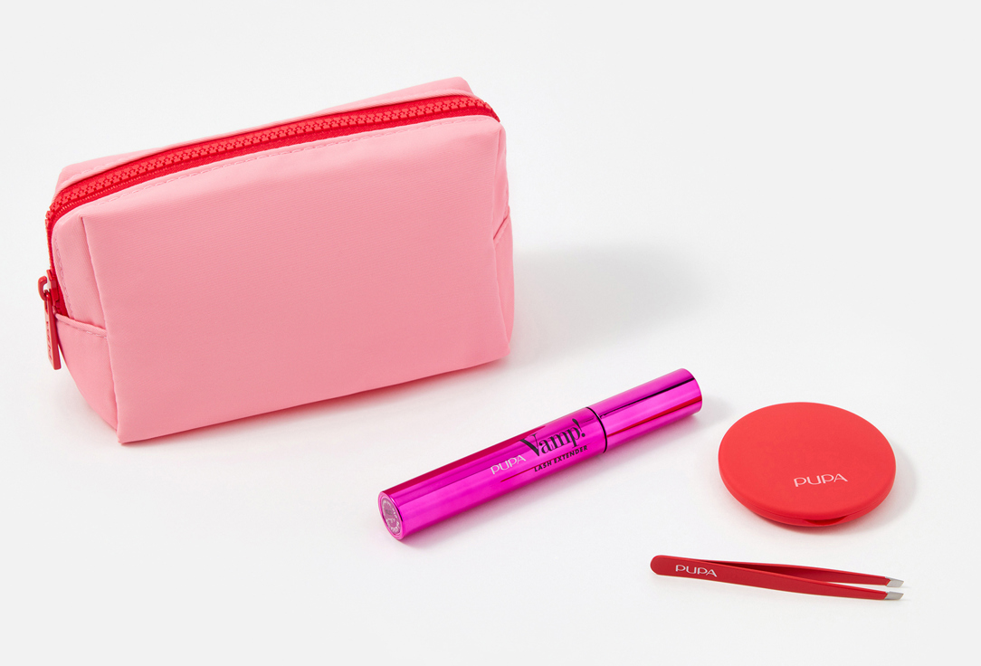 Pupa Mascara , Compact Mirror & tweezers Set Kit Vamp! Lash Extender