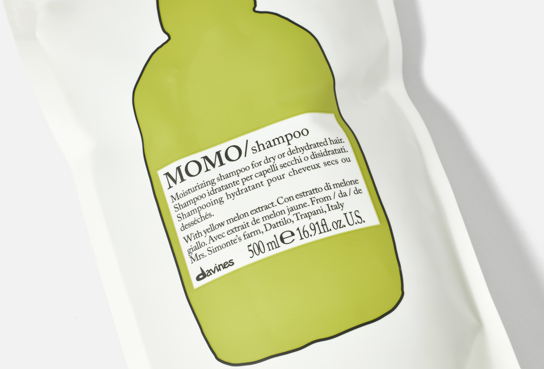 Davines Moisturizing Shampoo refill pouch for dry and dehydrated hair MOMO Shampoo