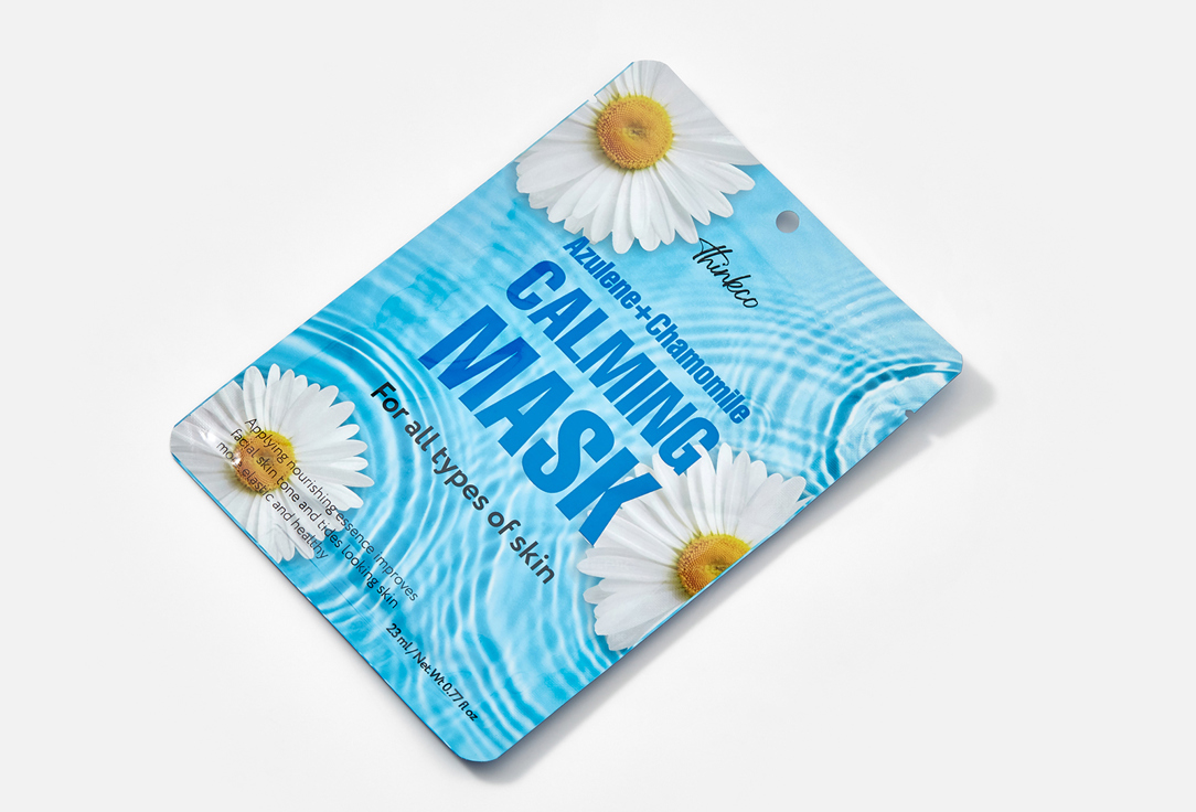 thinkco Soothing Face Sheet Mask Azulene + Chamomile Calming Mask Pack