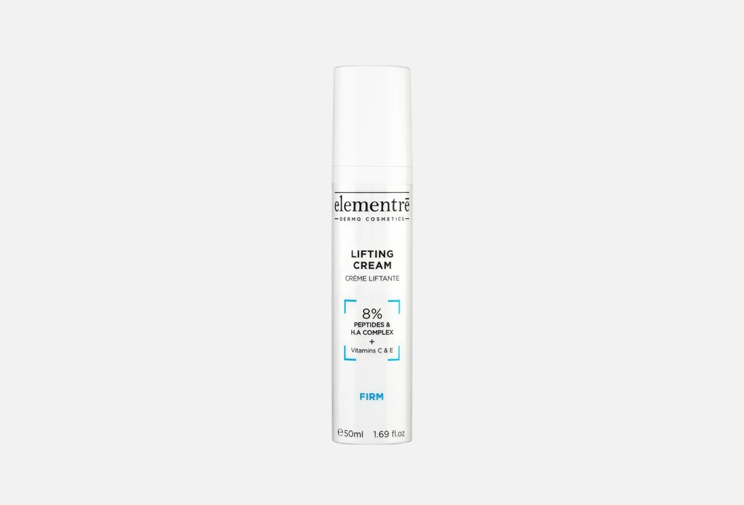 Elementre Face lifting cream 8% peptides & hyaluronic acid 50 ml Elementre Face lifting cream 8% peptides & hyaluronic acid