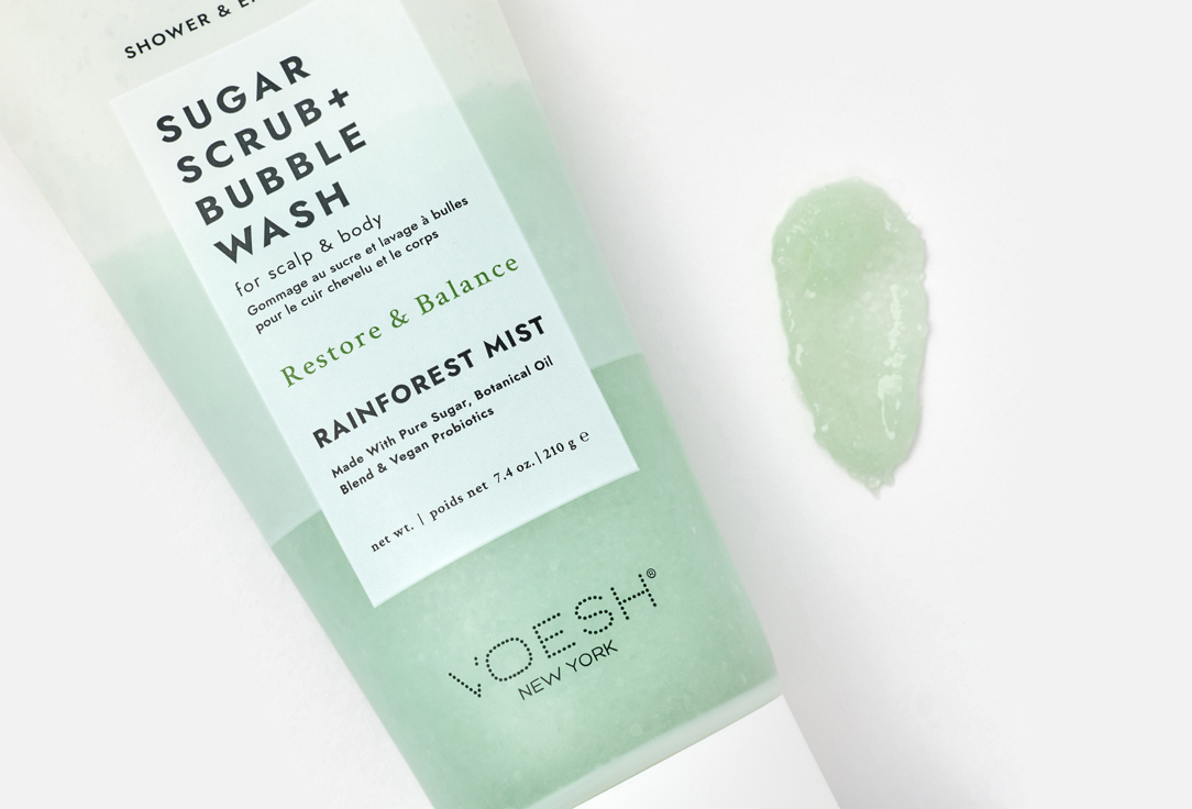 Voesh 2-in-1 Body Scrub & Body Wash Sugar Scrub + Bubble Wash Rainforest Mist 210 g Voesh 2-in-1 Body Scrub & Body Wash Sugar Scrub + Bubble Wash Rainforest Mist