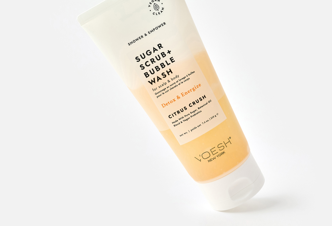 Voesh 2-in-1 Body Scrub & Body Wash Sugar Scrub + Bubble Wash Citrus Crush 210 g Voesh 2-in-1 Body Scrub & Body Wash Sugar Scrub + Bubble Wash Citrus Crush