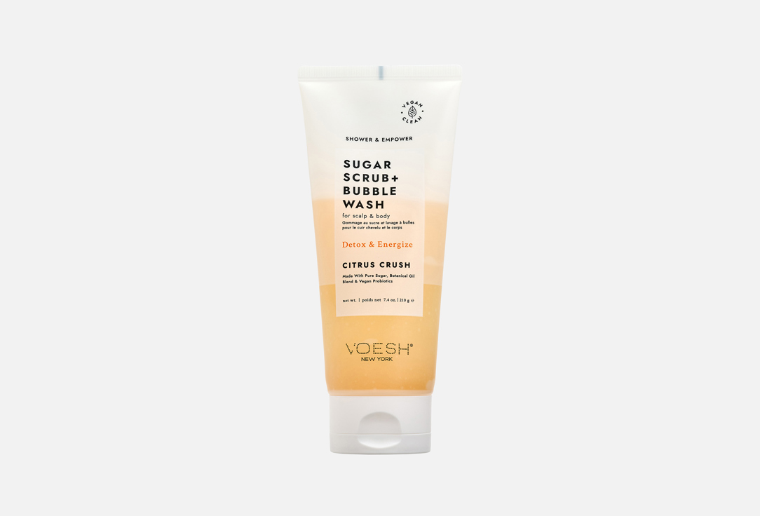 Voesh 2-in-1 Body Scrub & Body Wash Sugar Scrub + Bubble Wash Citrus Crush 210 g Voesh 2-in-1 Body Scrub & Body Wash Sugar Scrub + Bubble Wash Citrus Crush