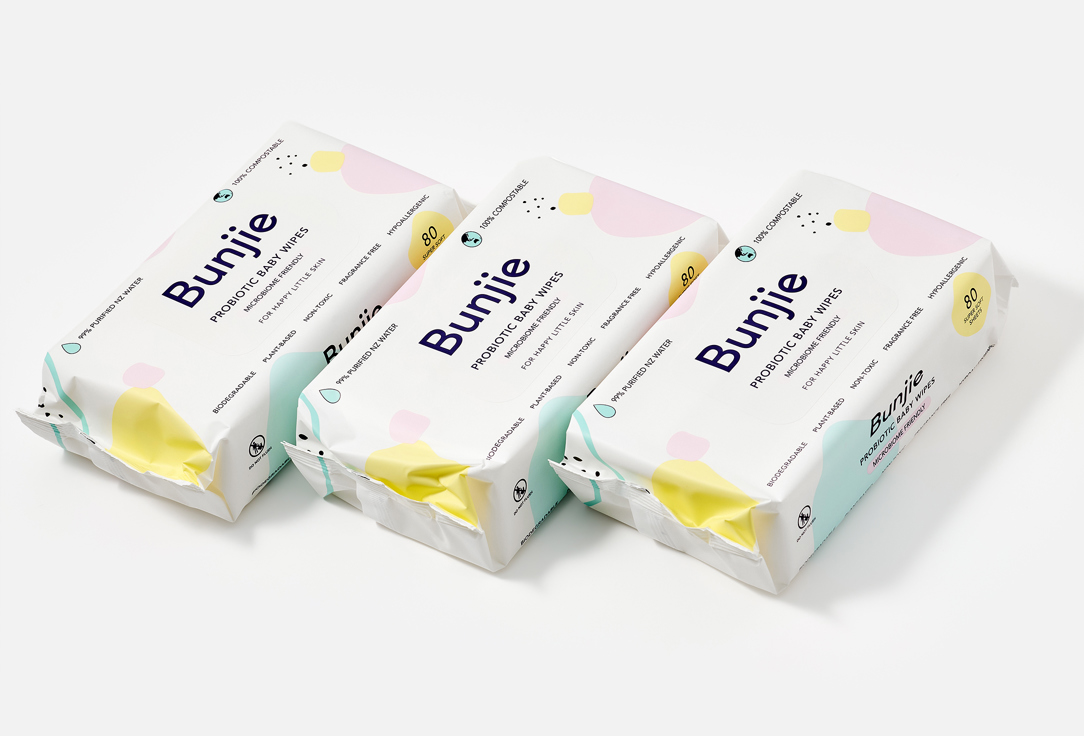 Bunjie Cleansing & Smooting Body Whipes Set Probiotic Baby Wipes MULTIPACK 3 pcs Bunjie Cleansing & Smooting Body Whipes Set Probiotic Baby Wipes MULTIPACK