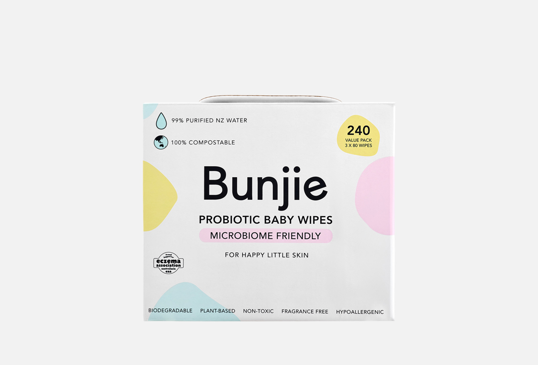Bunjie Cleansing & Smooting Body Whipes Set Probiotic Baby Wipes MULTIPACK 3 pcs Bunjie Cleansing & Smooting Body Whipes Set Probiotic Baby Wipes MULTIPACK