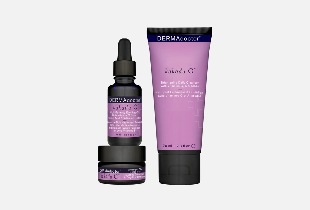 dermadoctor Face Care Set: Cleanser, Mask, Evening Oil Ho Ho Glo Vitamin C Essentials Kit 3 pcs dermadoctor Face Care Set: Cleanser, Mask, Evening Oil Ho Ho Glo Vitamin C Essentials Kit