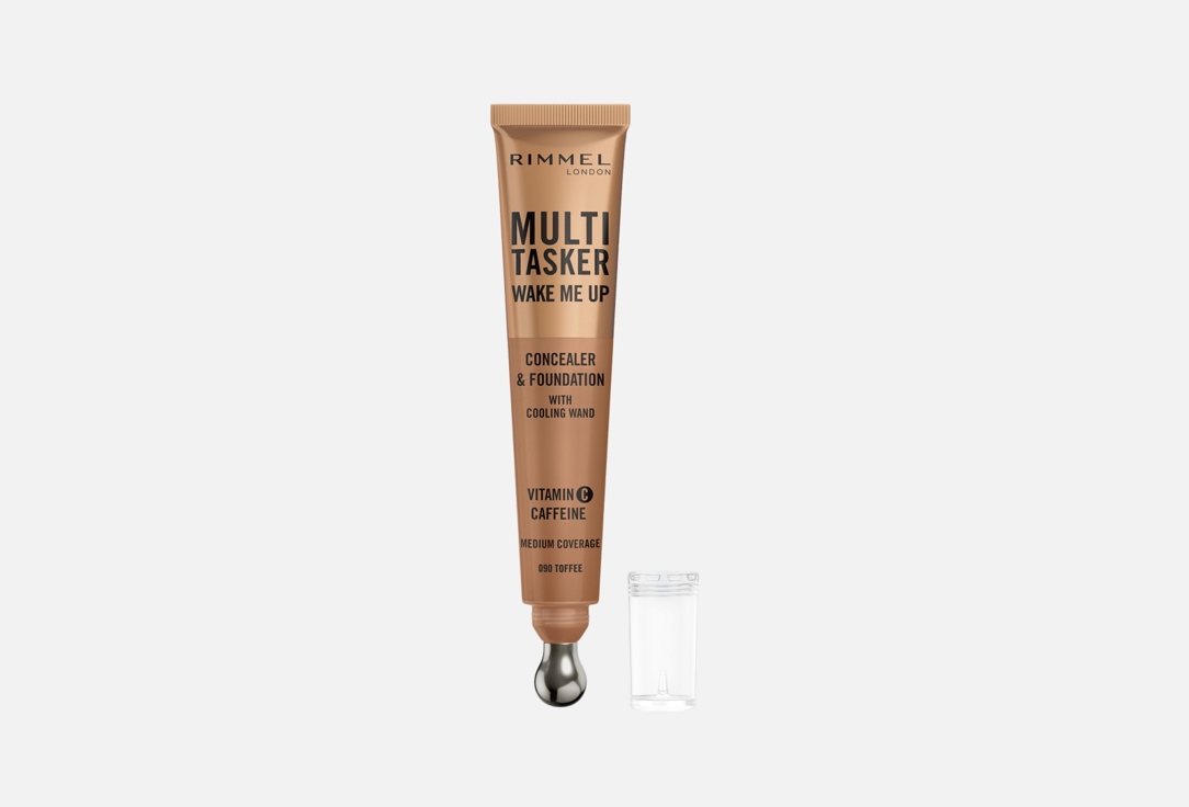 Rimmel Foundation + CONCEALER Multi-Tasker Wake Me Up 090, Toffee 20 ml Rimmel Foundation + CONCEALER Multi-Tasker Wake Me Up