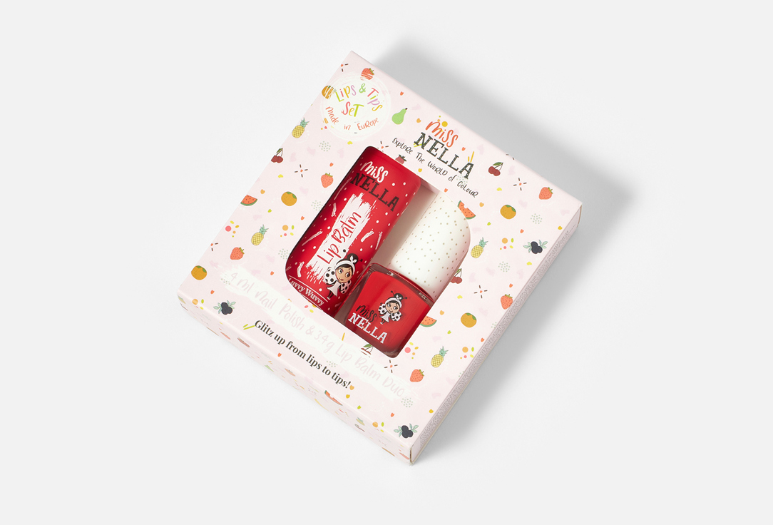 Miss Nella Lip Balm & Nail Polish Set Lips & Tips Set