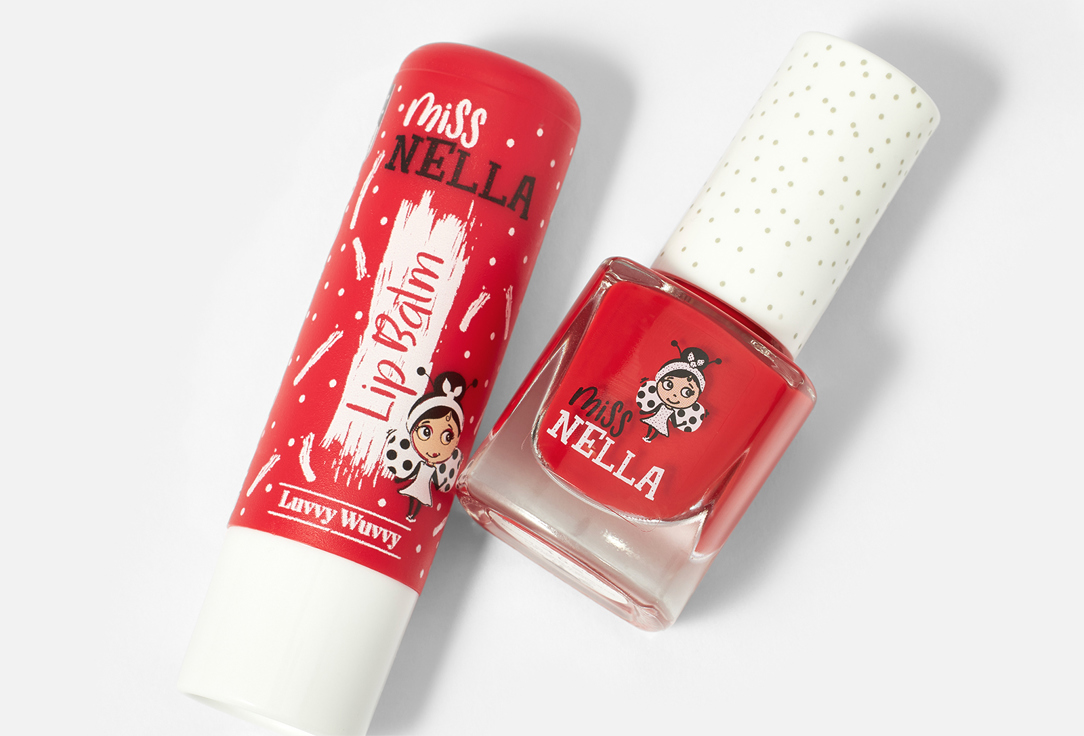 Miss Nella Lip Balm & Nail Polish Set Lips & Tips Set