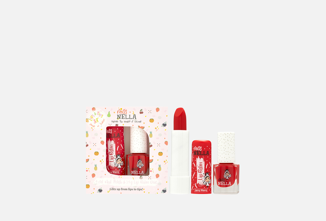 Miss Nella Lip Balm & Nail Polish Set Lips & Tips Set