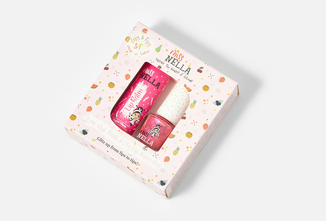 Miss Nella Lip Balm & Nail Polish Set Lips & Tips Set