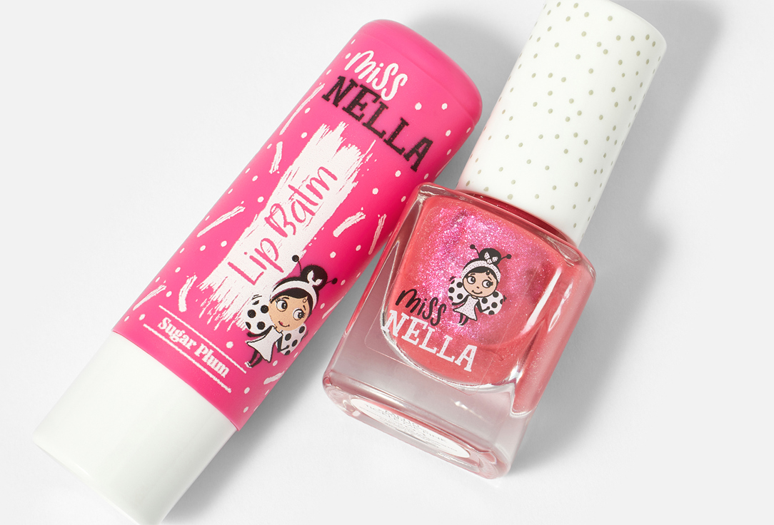 Miss Nella Lip Balm & Nail Polish Set Lips & Tips Set