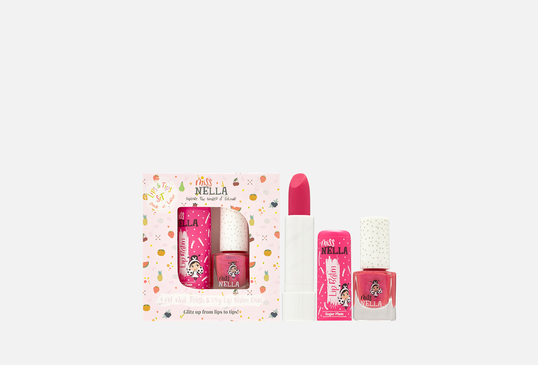 Miss Nella Lip Balm & Nail Polish Set Lips & Tips Set
