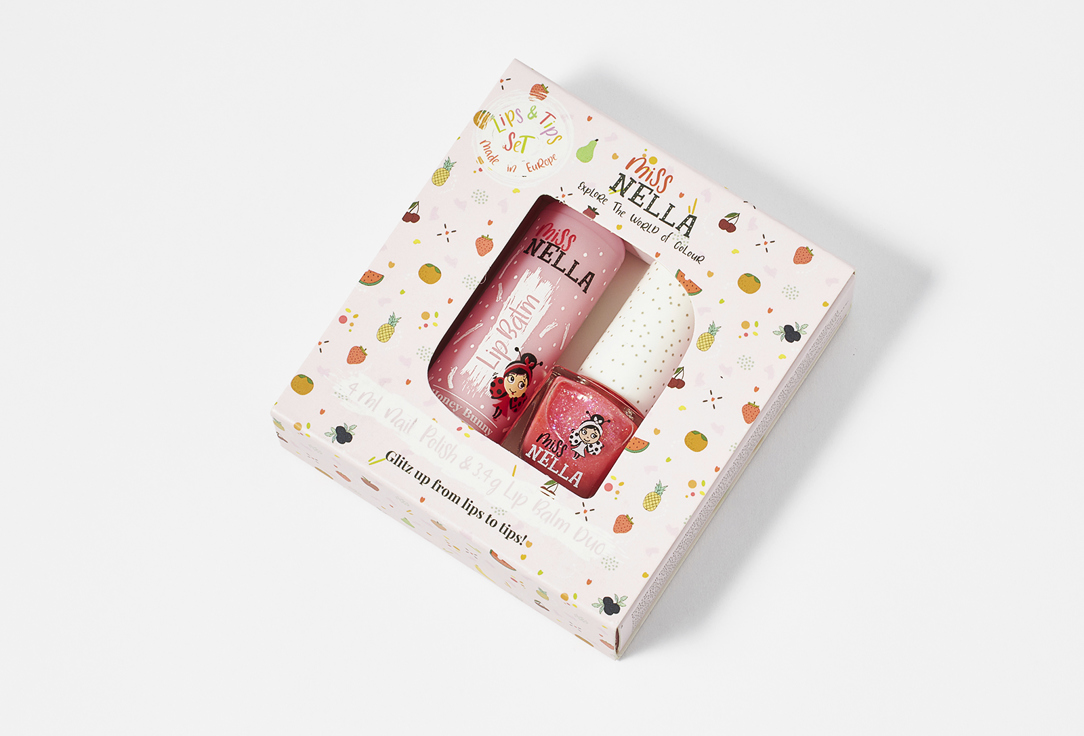 Miss Nella Lip Balm & Nail Polish Set Lips & Tips Set 2 pcs Miss Nella Lip Balm & Nail Polish Set Lips & Tips Set