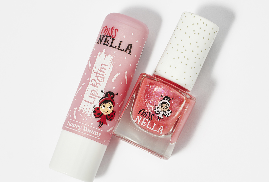 Miss Nella Lip Balm & Nail Polish Set Lips & Tips Set 2 pcs Miss Nella Lip Balm & Nail Polish Set Lips & Tips Set
