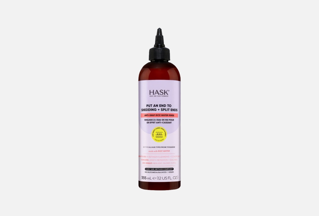 Hask ANTI-SNAP RICE WATER RINSE TEXTURE SOLUTIONS 355 ml Hask ANTI-SNAP RICE WATER RINSE TEXTURE SOLUTIONS