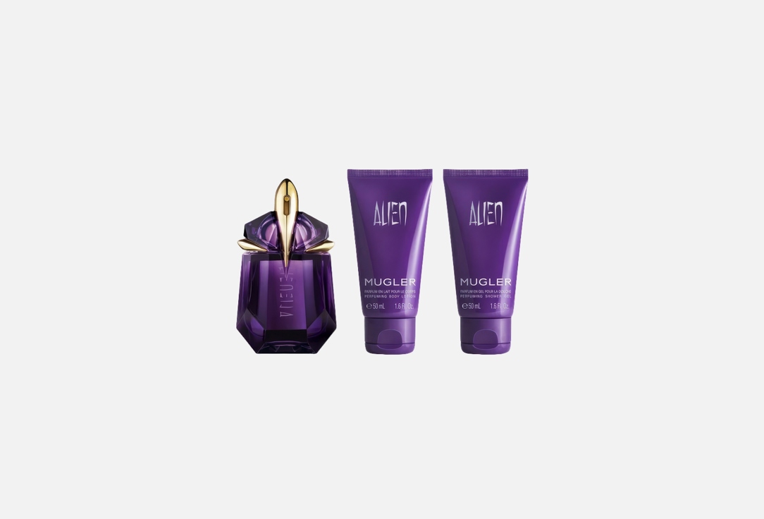 موغلر مجموعة هدية ماء عطر، كريم للجسم وجل الاستحمام ألين