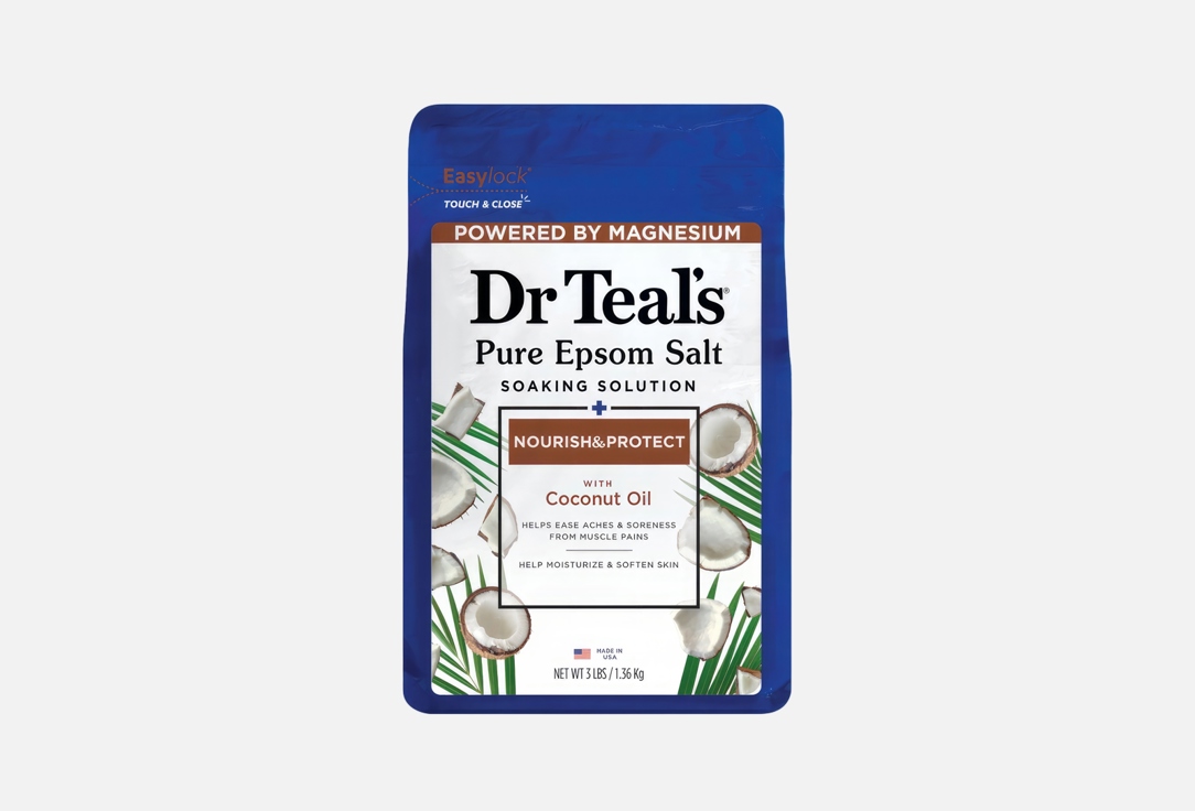 DR TEALS Epsom Bath Salt Soaking Solution Coconut Oil 1.36 kg DR TEALS Epsom Bath Salt Soaking Solution Coconut Oil