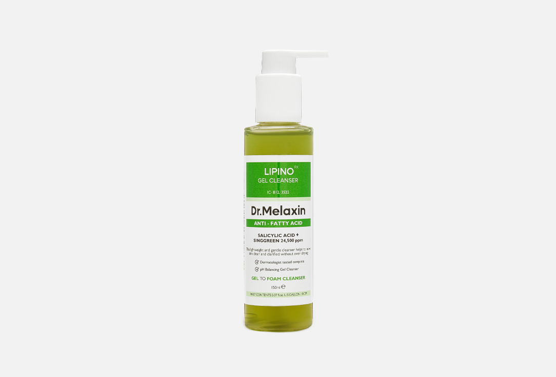 Dr. MELAXIN Gel-to-foam balancing facial cleanser Lipino Anti-Fatty Acid