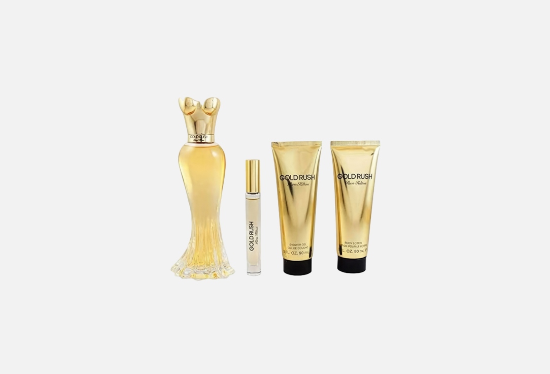 PARIS HILTON Eau de Parfum & body Lotion & shower gel set GOLD RUSH WOMAN