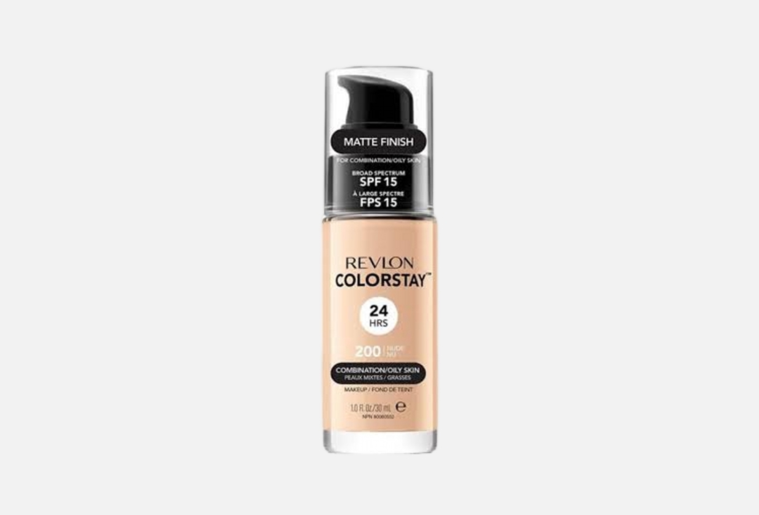 Revlon matte liquid foundation SPF 15 Colorstay Makeup For Combination-Oily Skin 200, Nude 30 ml Revlon matte liquid foundation SPF 15 Colorstay Makeup For Combination-Oily Skin