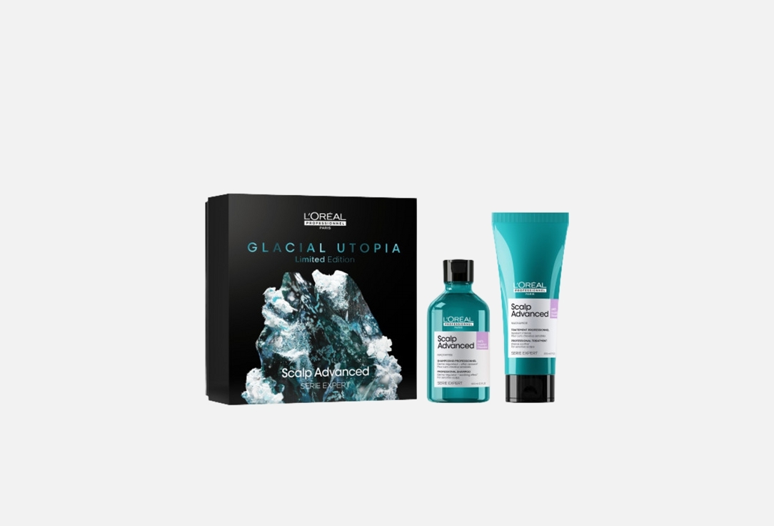 LOreal professionnel Shampoo & Soothing Hair Treatment Set Scalp Advanced Anti-discomfort Glacial Utopia Duo