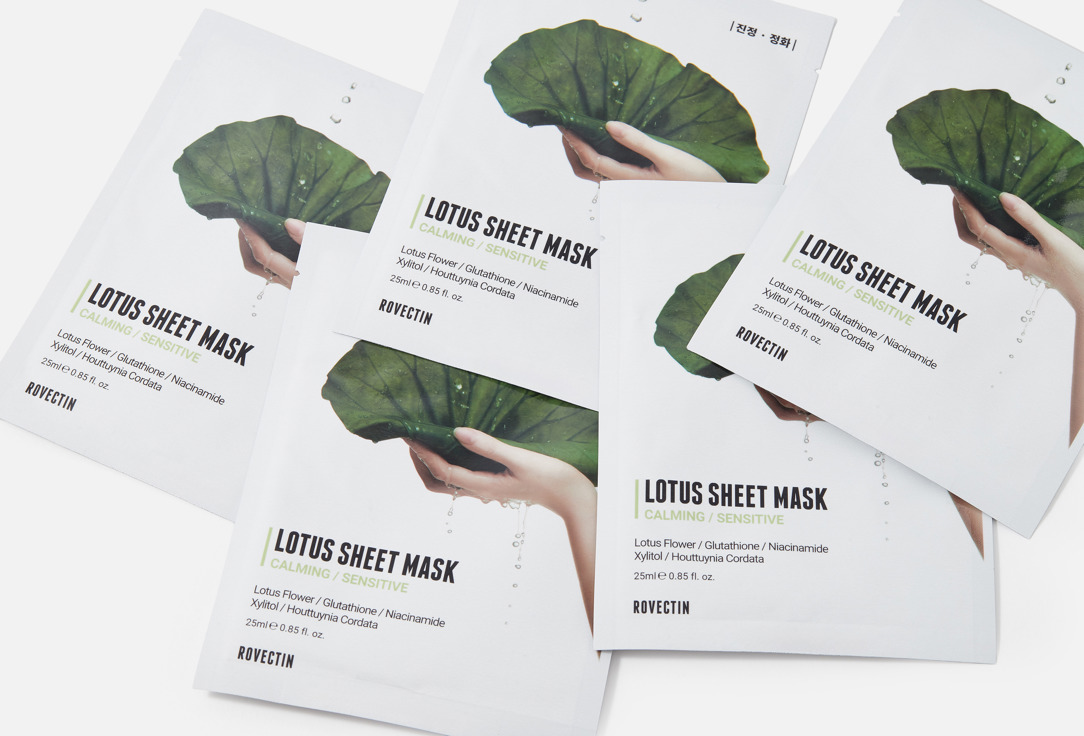 Rovectin Calming Face Sheet Mask Kit Lotus